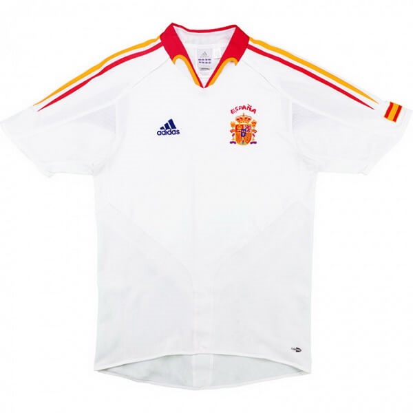 Tailandia Camiseta España Segunda equipo Retro 2004 2006 Blanco